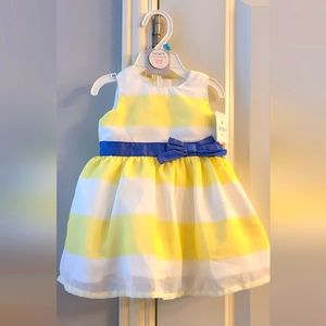 NWT Yellow and white stripe Carters dress with diaper cover (6 mths)